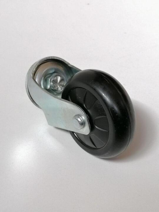 Castor and wheel for the sweeper