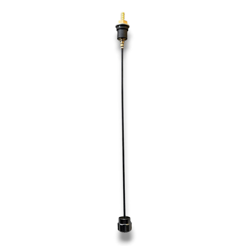 Tap and rod with handle for the scrubbing machine tank