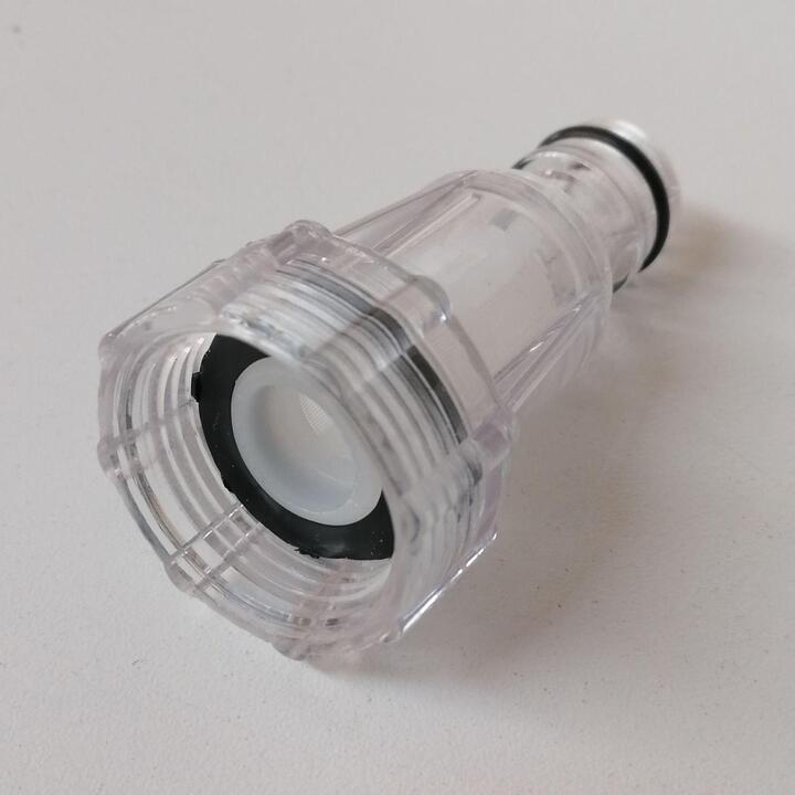 Water filter for garden hose connector and 3/4" female thread