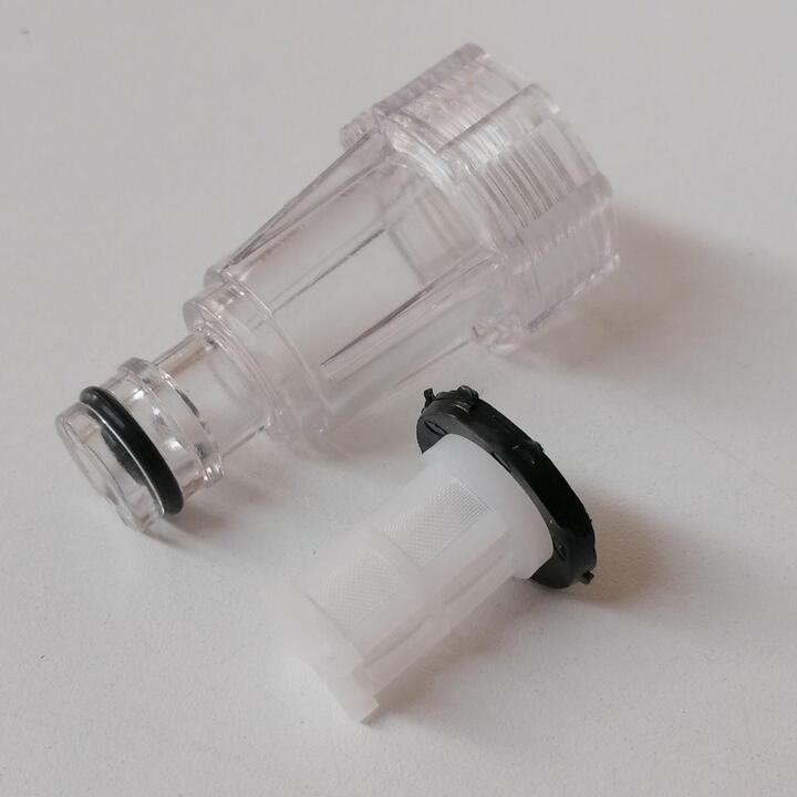 Water filter for garden hose connector and 3/4" female thread