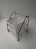 20L white buckets with steel trolley frame