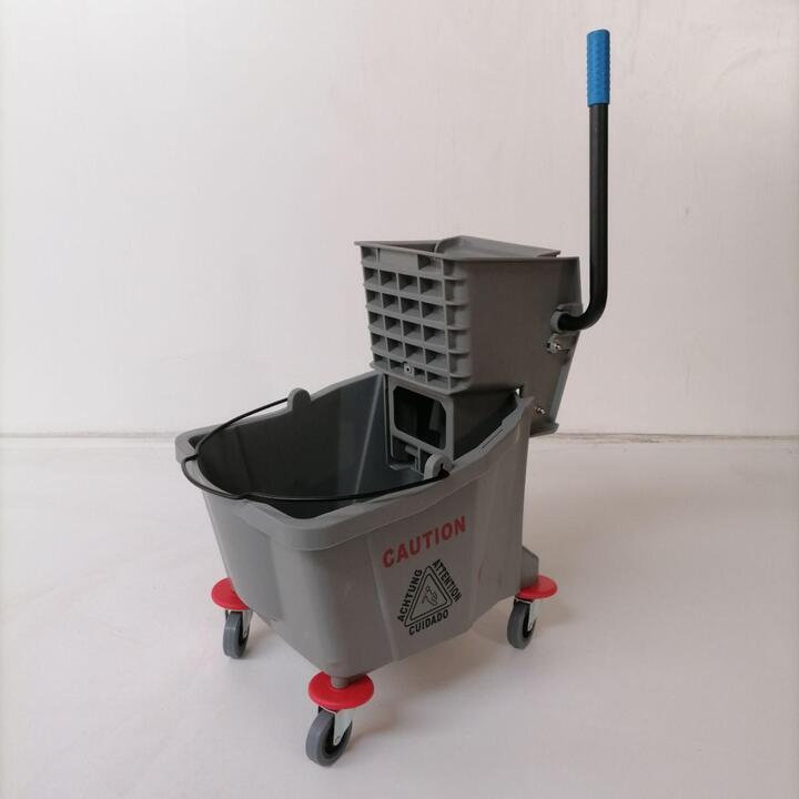 36L Single Plastic Bucket Trolley - Grey