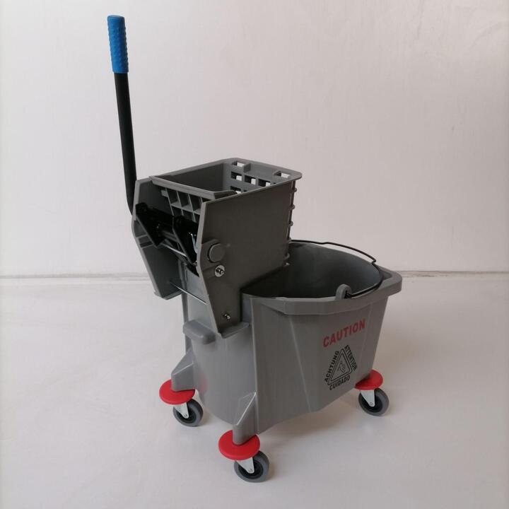 36L Single Plastic Bucket Trolley - Grey