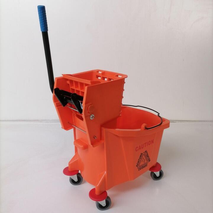 36L Single Plastic Bucket Trolley - Orange