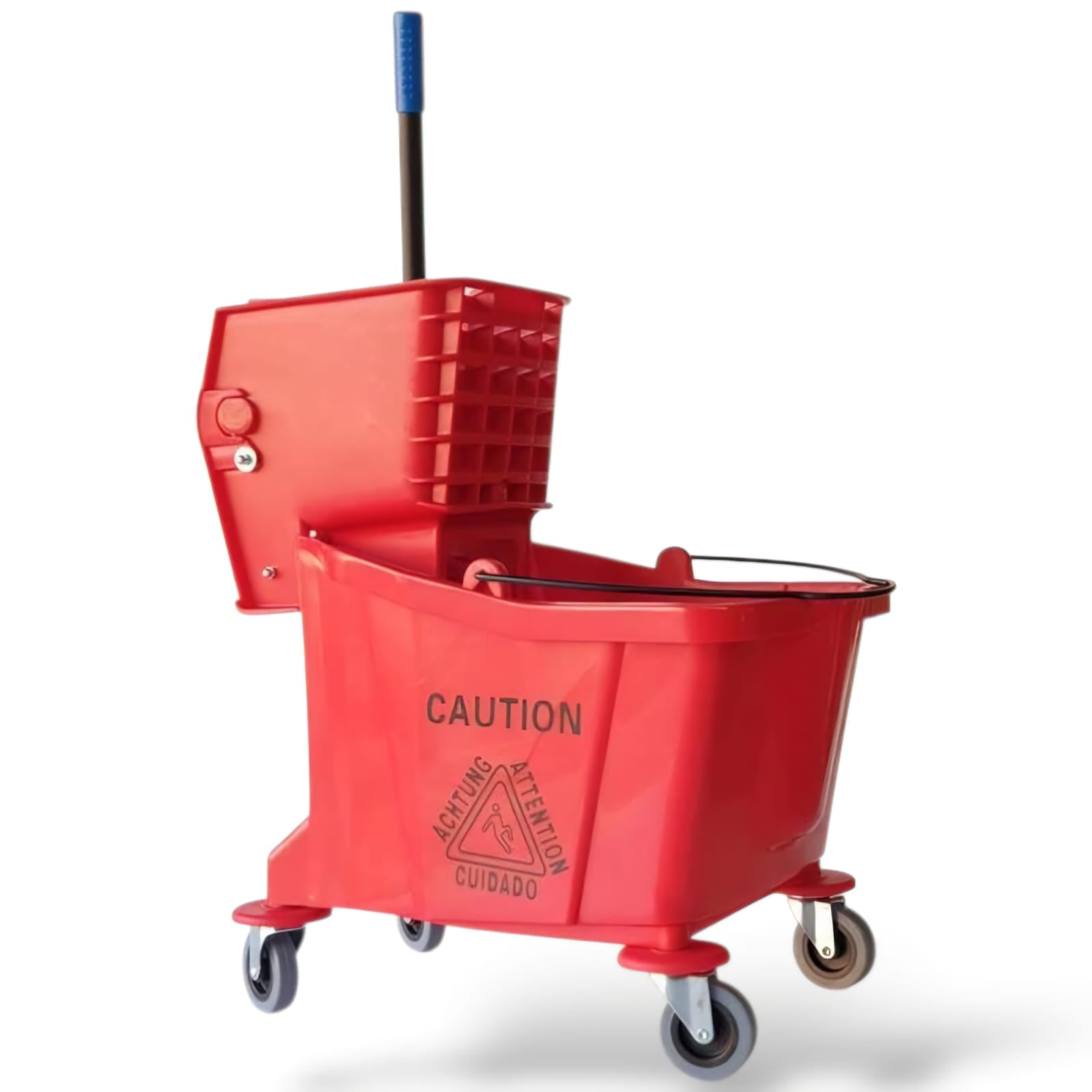 36L Single Plastic Bucket Trolley - Red
