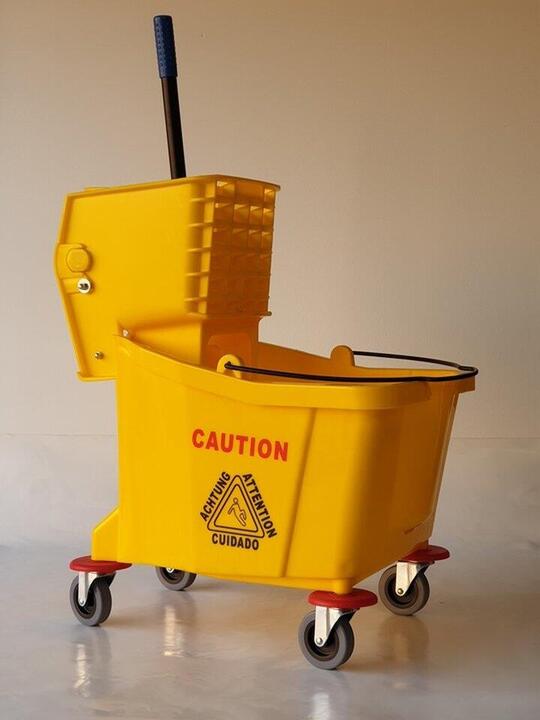 36L Single Plastic Bucket Trolley - Yellow