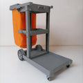 Janitorial Trolley with a Yellow Bag and a Lid