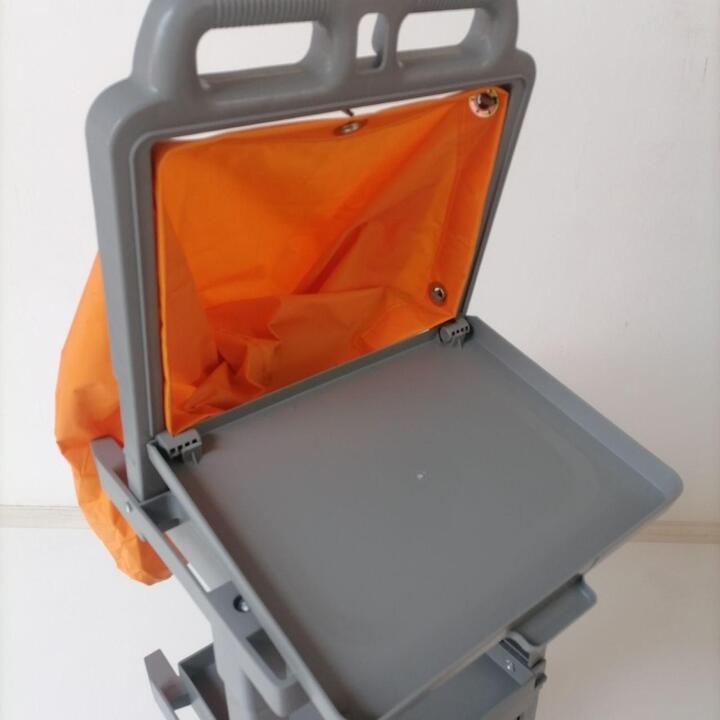 Janitorial Trolley with a Yellow Bag and a Lid