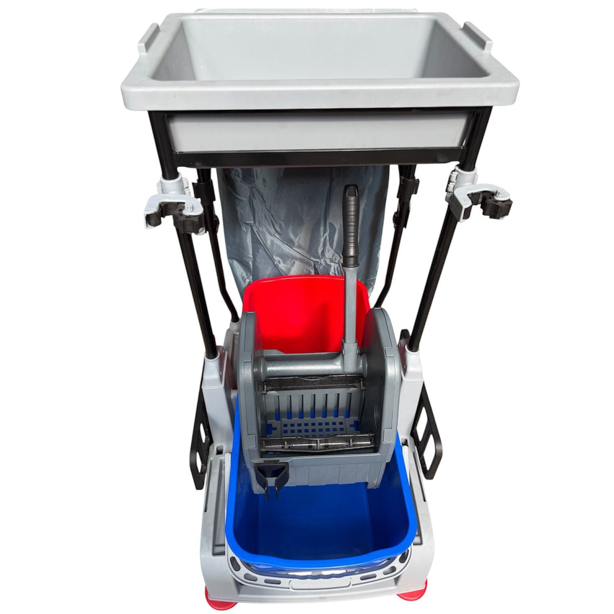 Janitorial Trolley with a Bag, Buckets and Wringer