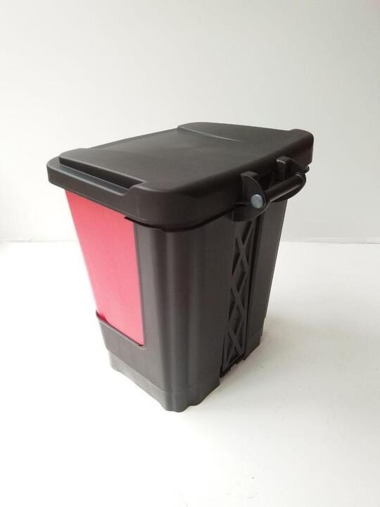 60L Divided Dustbin - Red