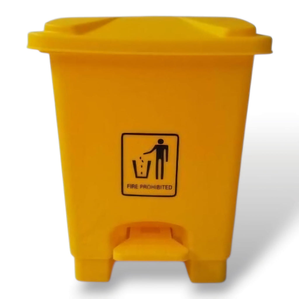 15L Yellow Dustbin With Footpedal