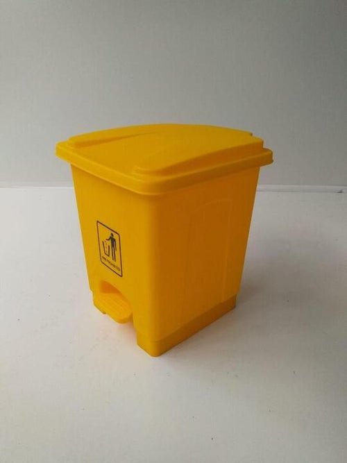 15L Yellow Dustbin With Footpedal