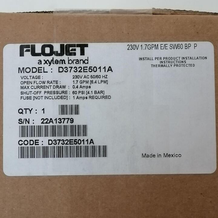 Flojet Pump 60PSI D3732E5011A for the Carpet Cleaning Machine