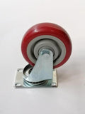 Castor Complete 100mm Wheels RED
