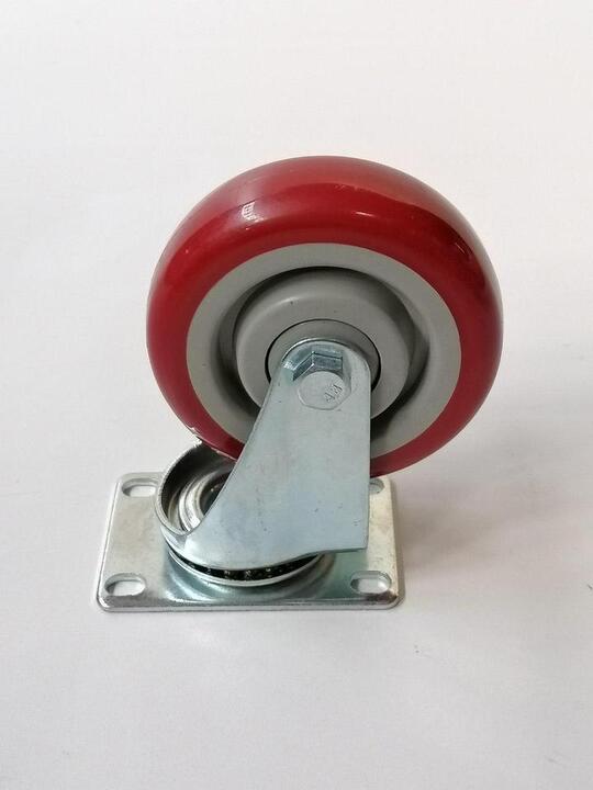 Castor Complete 100mm Wheels RED