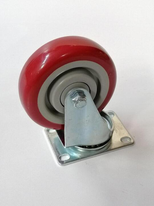 Castor Complete 100mm Wheels RED