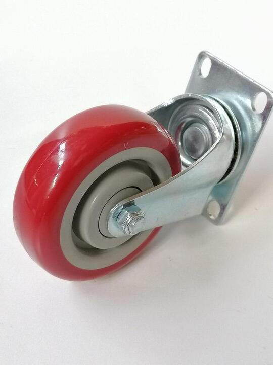 Castor Complete 100mm Wheels RED