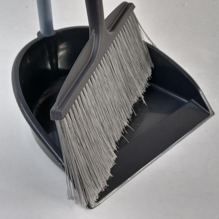 Grey Scoop & Brush with a long handle