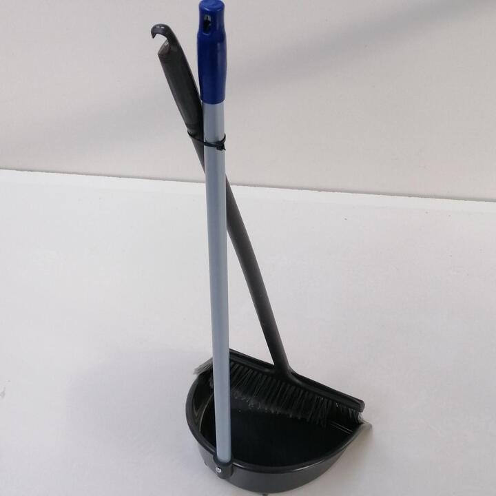 Grey Scoop & Brush with a long handle