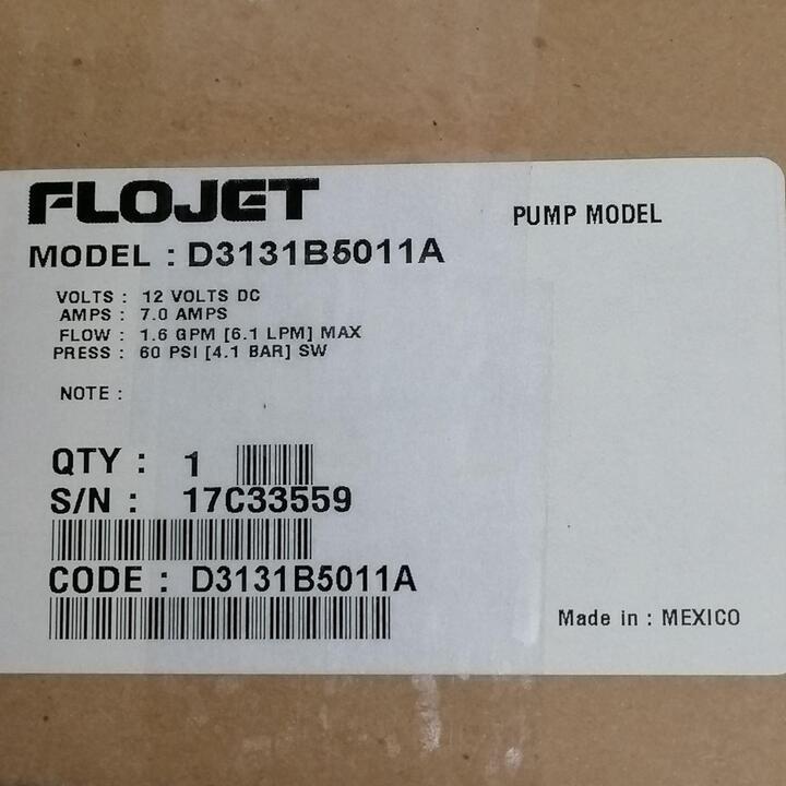 Flojet Pump D3131B5011 12V