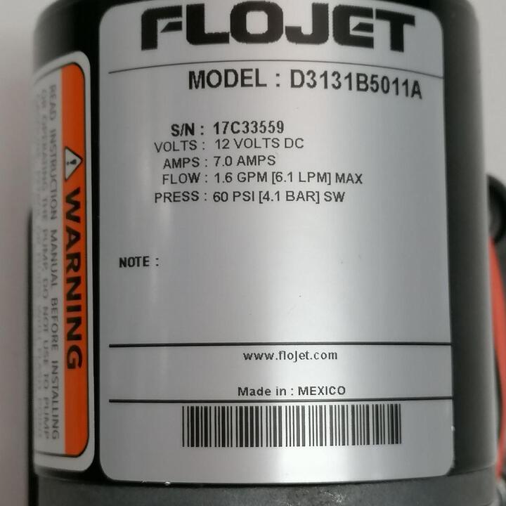 Flojet Pump D3131B5011 12V