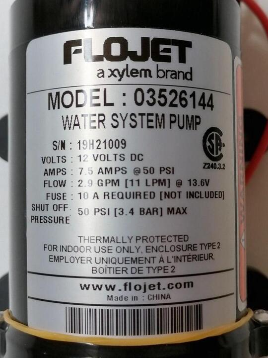Flojet Pump 3526-144 13 LPM 3.4 BAR