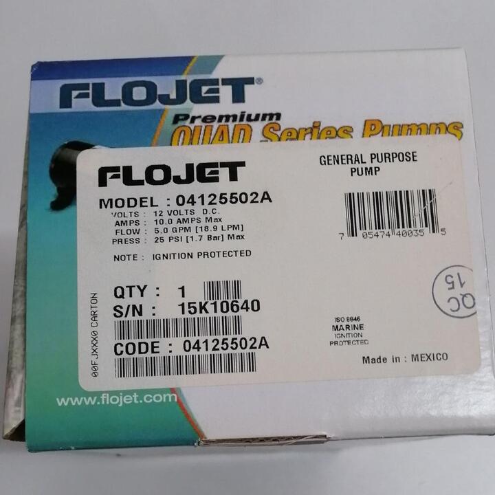 Pump 12V 5.0 GPM N/SW 11 Amp Flojet