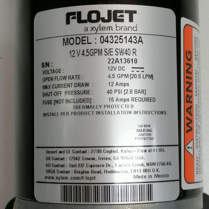 Flojet Pump 4325-143A 12V