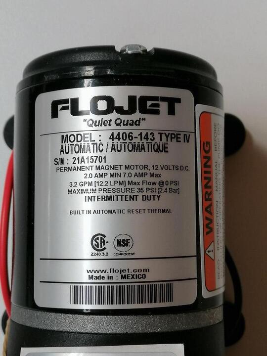 Flojet Pump 4406-143A 12V 12.5LPM @ 2.4BAR